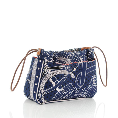 Hermes Barenia Silk Eperons d'Or Fourbi 20 PM Pouch Fauve Bleu Nuit 3 of 8