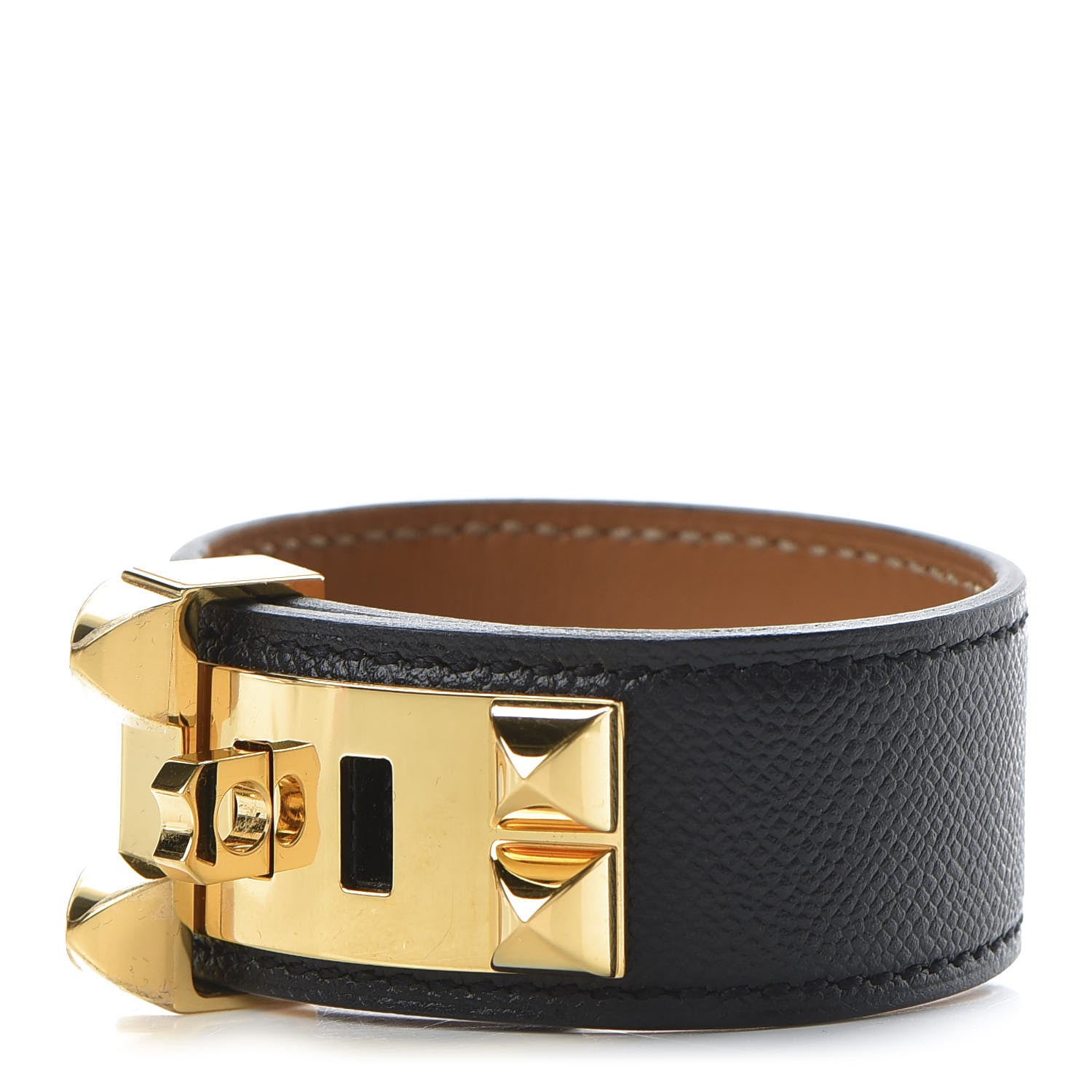 Hermes Madame Calfskin Collier de Chien 24 Bracelet T2 Black 1 of 7