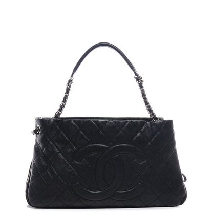 Chanel Caviar Expandable Zip Shoulder Bag Black 1 of 7