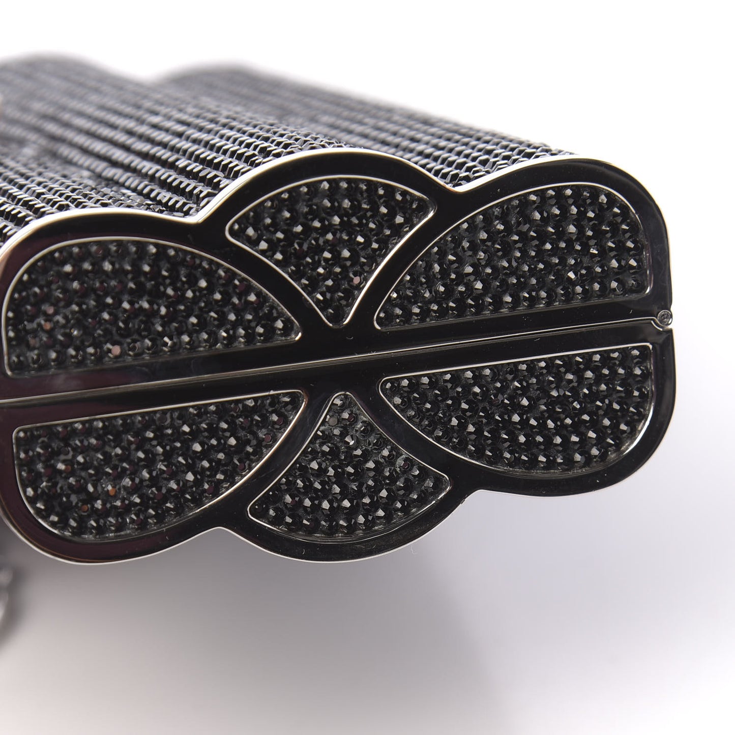 Swarovski Crystal Cosmojet Minaudiere Clutch Black Silver