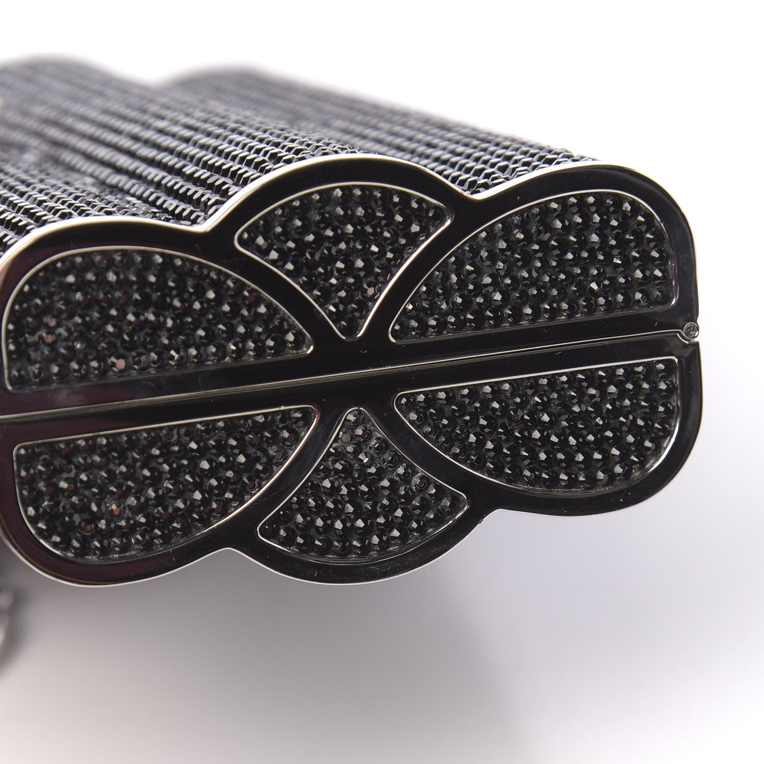 Judith Leiber Swarovski Crystal Cosmojet Minaudiere Clutch Black Silver 13 of 13