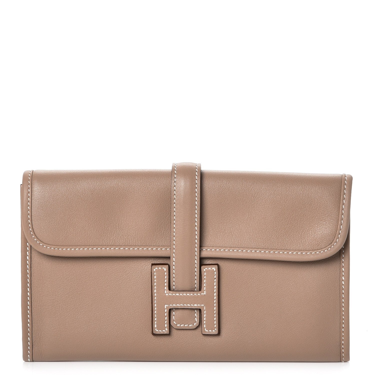 Hermes Swift Jige Duo Clutch Etoupe 1 of 11