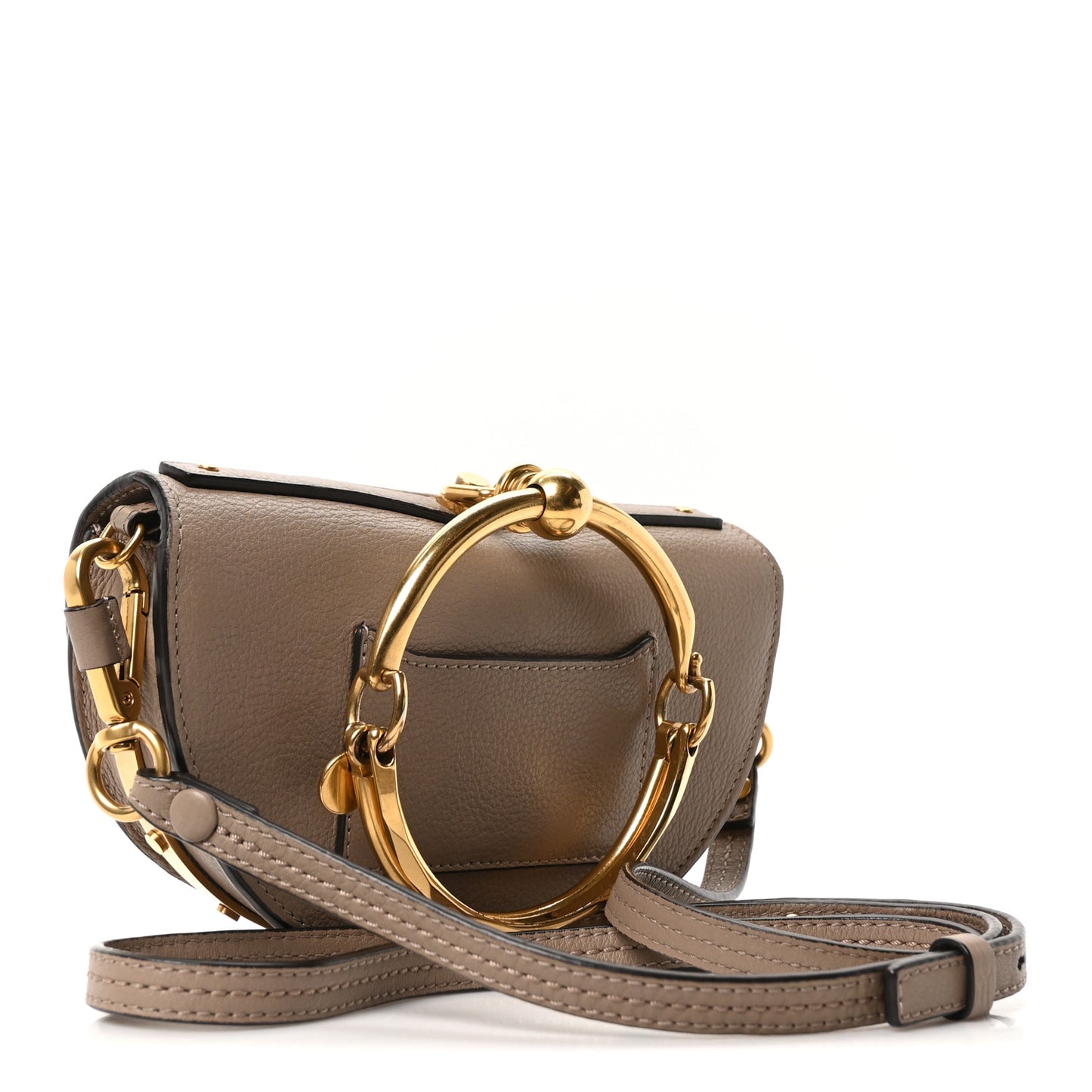 Calfskin Small Nile Bracelet Minaudiere Bag Motty Grey