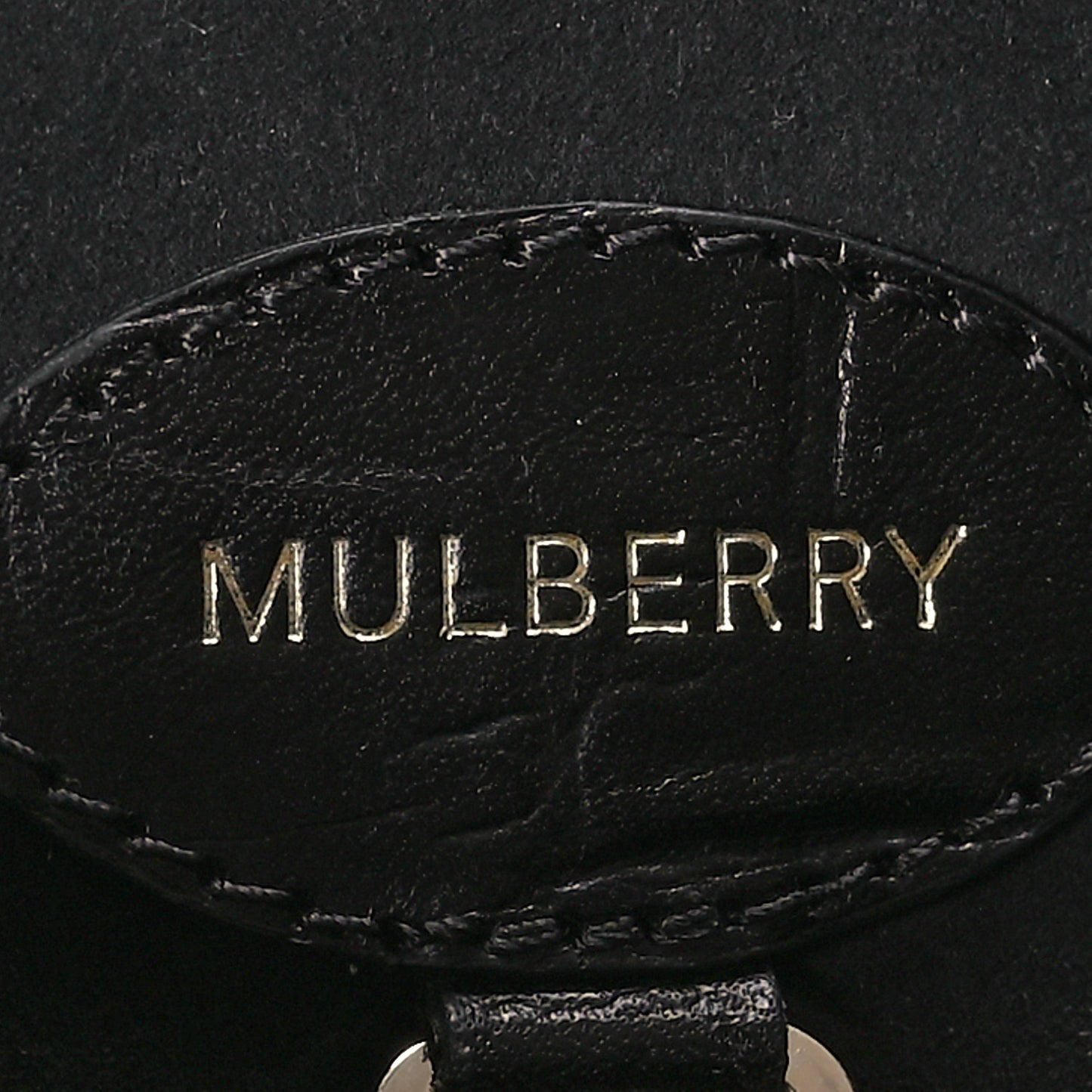 Calfskin Crocodile Embossed Bayswater Black