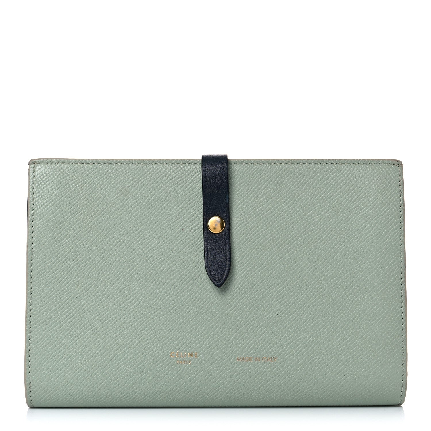 Celine Grained Calfskin Large Multifunction Strap Wallet Pistachio 1 of 18