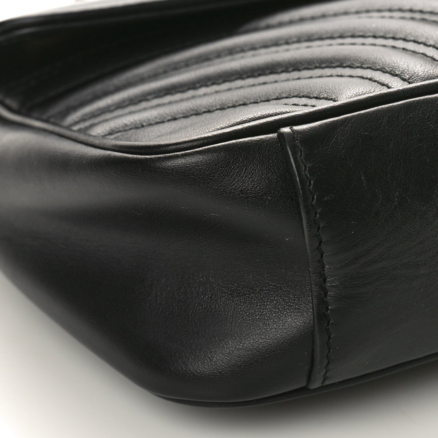 Gucci Calfskin Matelasse Small GG Marmont Shoulder Bag Black 9 of 10