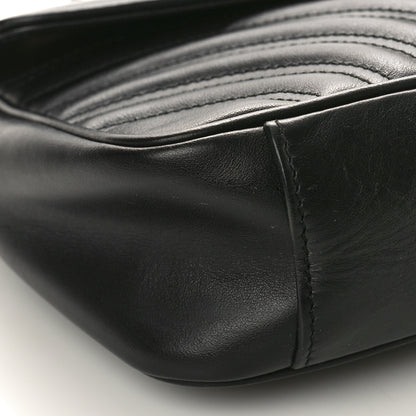 Gucci Calfskin Matelasse Small GG Marmont Shoulder Bag Black 9 of 10