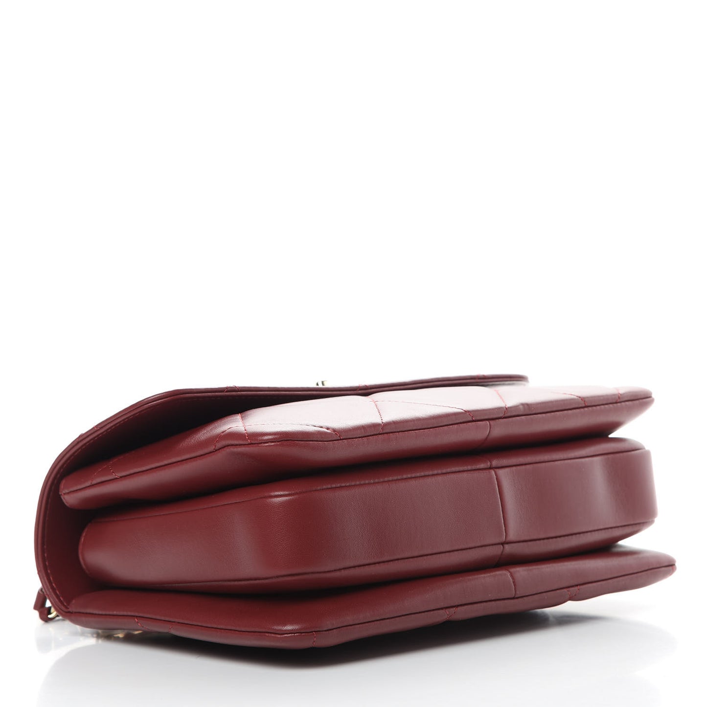 Lambskin Quilted Medium Trendy CC Flap Dual Handle Bag Burgundy