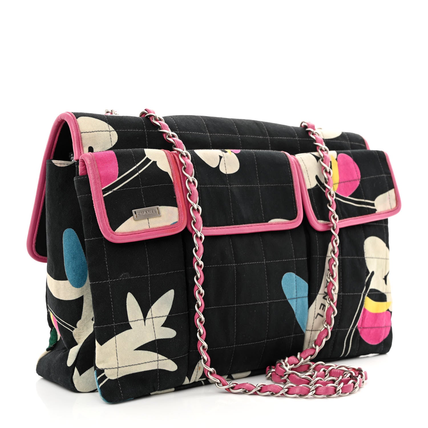 Chanel Canvas Chocolate Bar Quilted Flap Multicolor 3 of 12