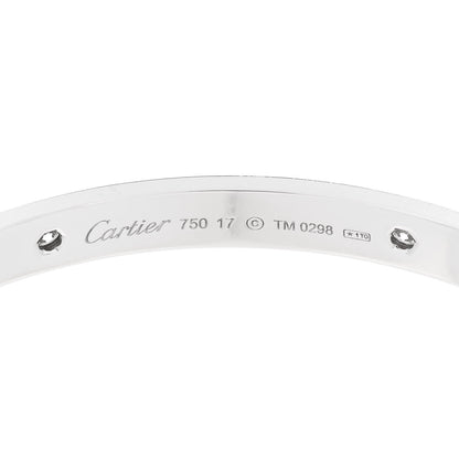 Cartier 18K White Gold 4 Diamond Love Bracelet 17 6 of 8