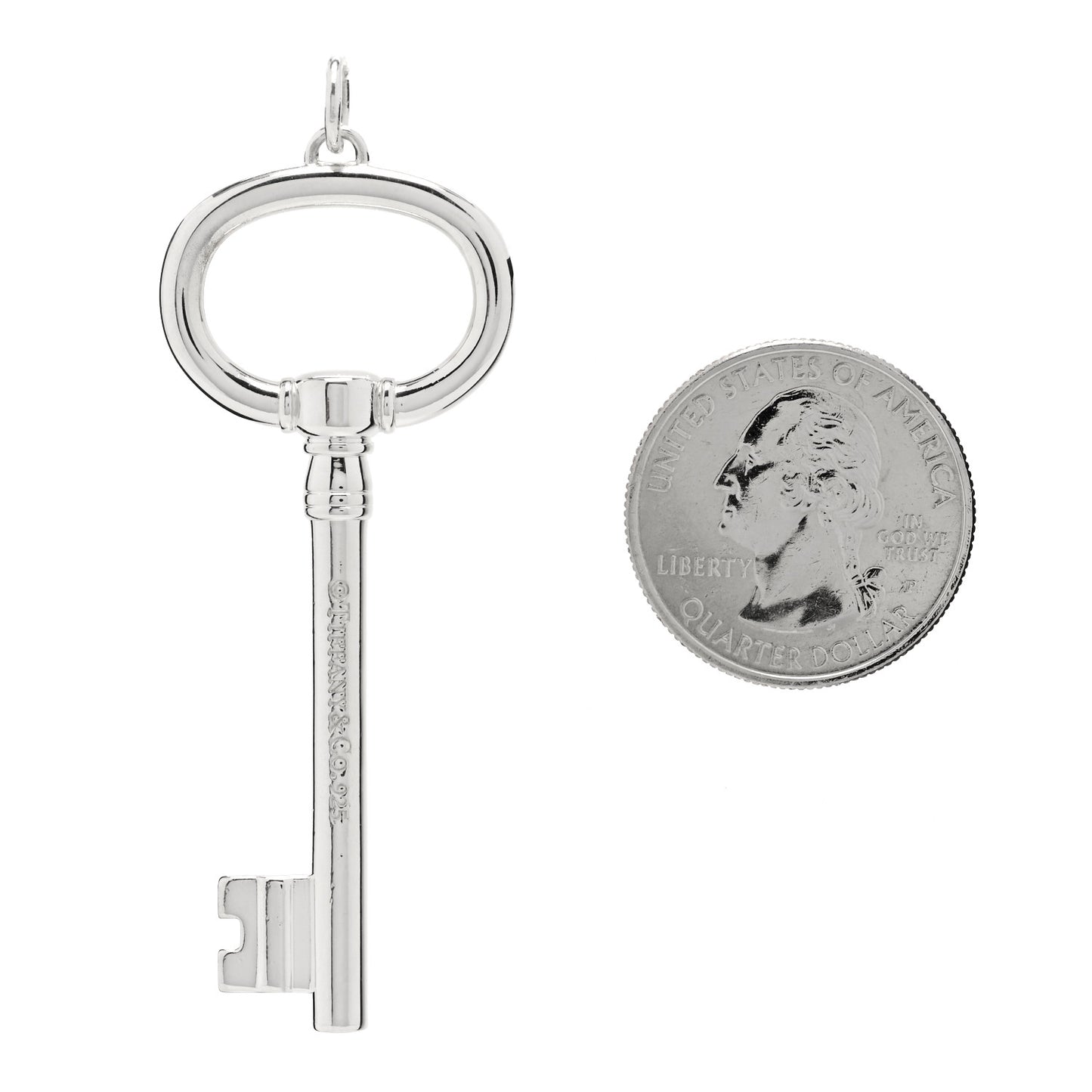 Sterling Silver Small Oval Key Pendant
