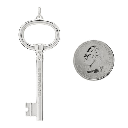 Tiffany Sterling Silver Small Oval Key Pendant 2 of 3