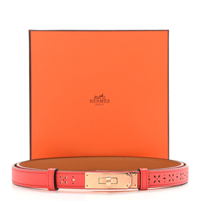 Hermes Epsom Perforated Kelly Garden Party 18 Belt Rose Jaipur 4 of 4
