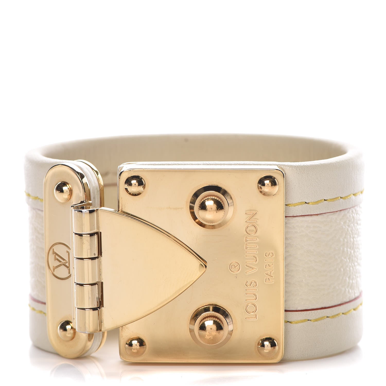 Louis Vuitton Chèvre Suhali S Lock Bracelet Small White 1 of 7