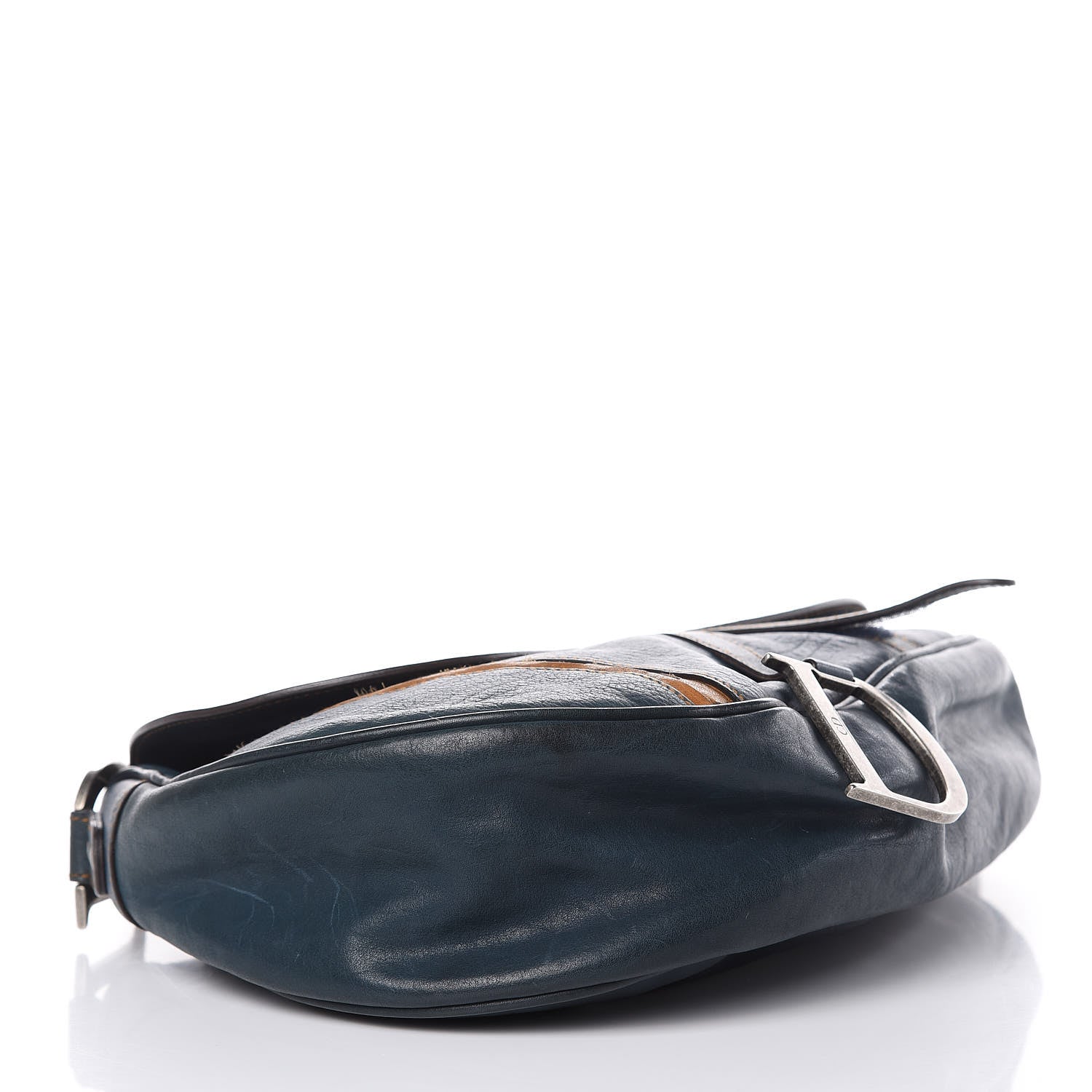 Christian Dior Calfskin Gaucho Saddle Bag Blue 4 of 15