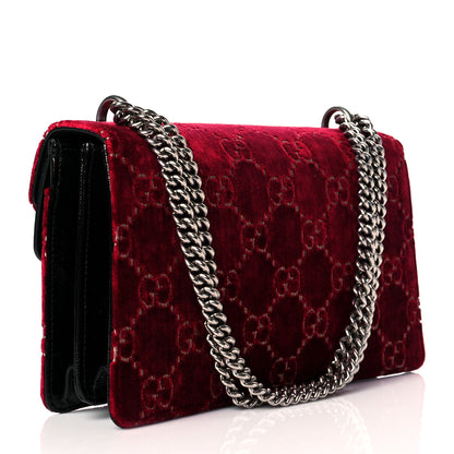 Gucci Velvet Skipper GG Monogram Small Dionysus Shoulder Bag Red Cipria Black 2 of 10