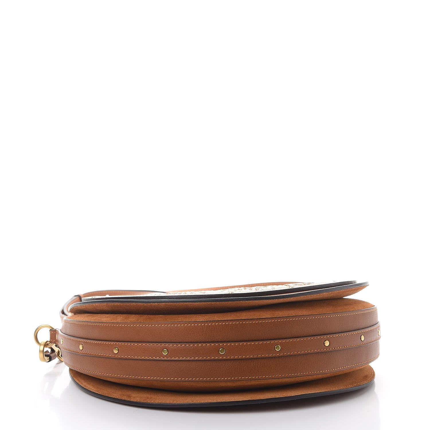 Chloe Calfskin Suede Raffia Medium Pixie Bag Caramel 4 of 7