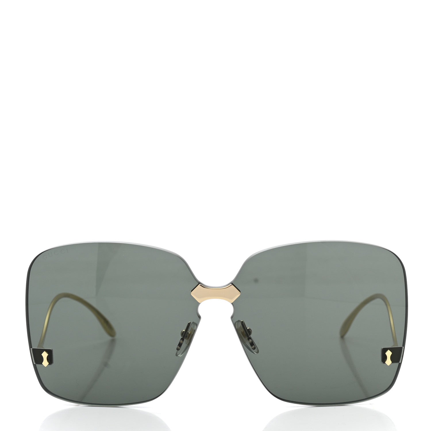 Gucci Metal Rimless Sunglasses GG0352S Gold 2 of 7