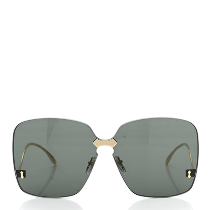 Gucci Metal Rimless Sunglasses GG0352S Gold 2 of 7