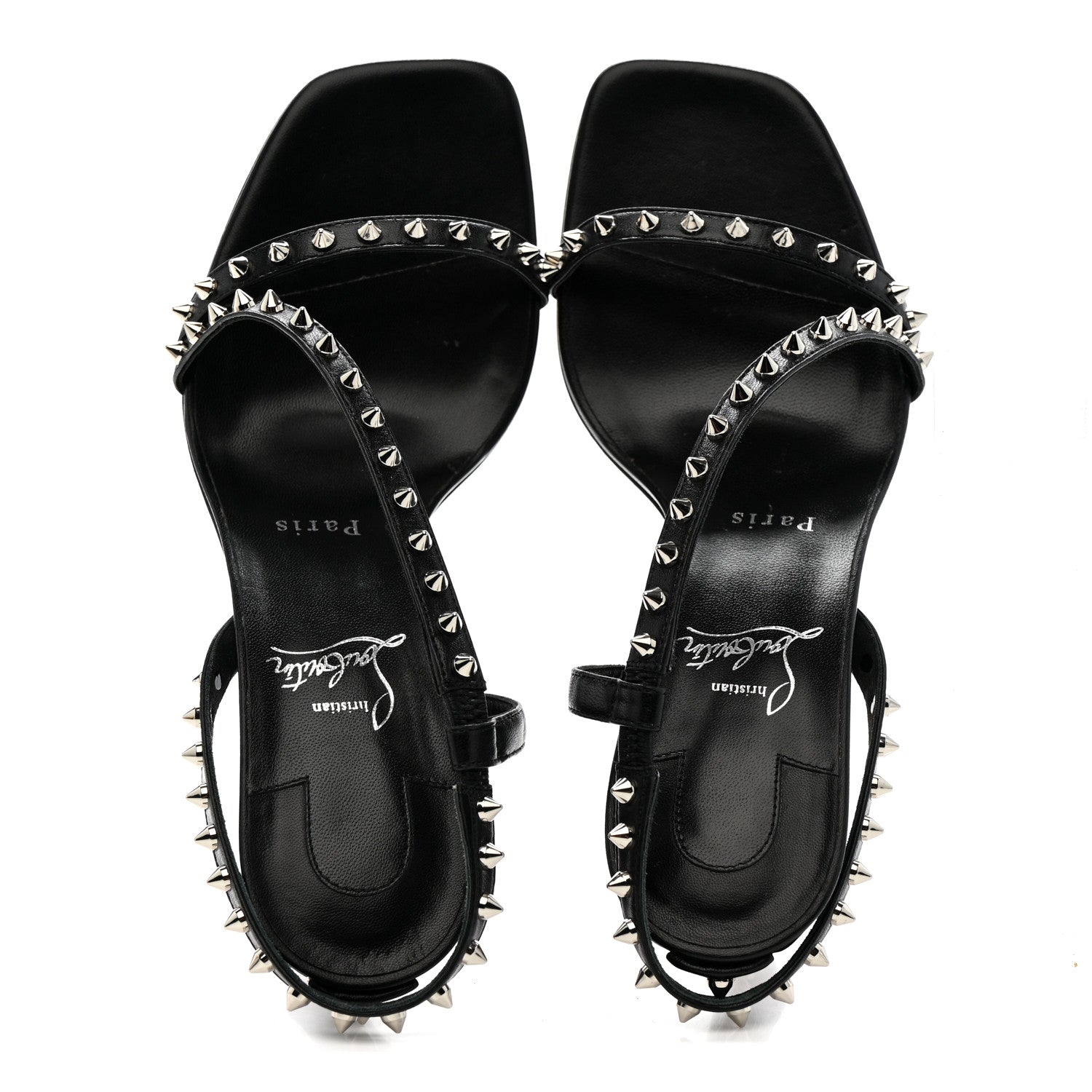 Christian Louboutin Nappa Rosa Condorapik 85 Spike Sandals 38.5 Black 2 of 11