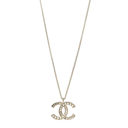 Chanel Pearl CC Pendant Necklace Gold 1 of 5