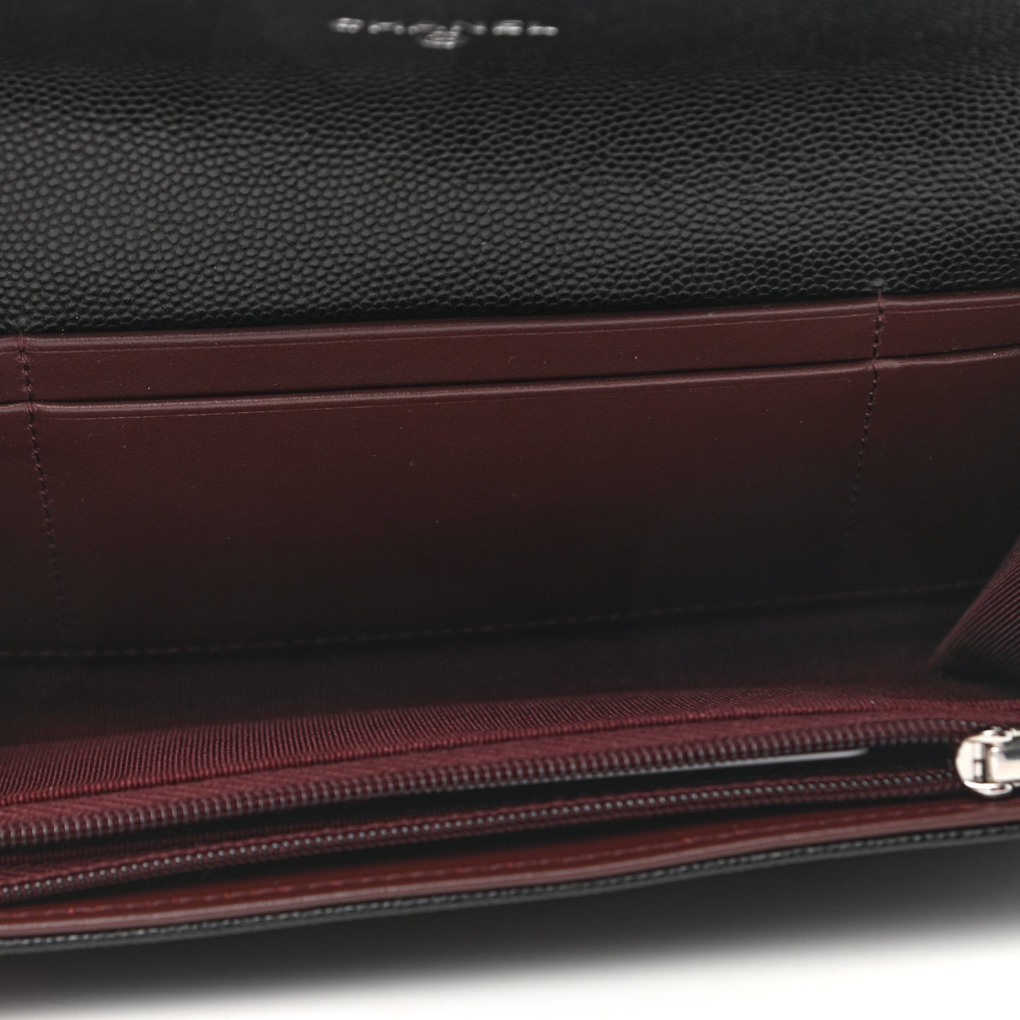 Caviar Quilted Medium Gusset Flap Wallet Black