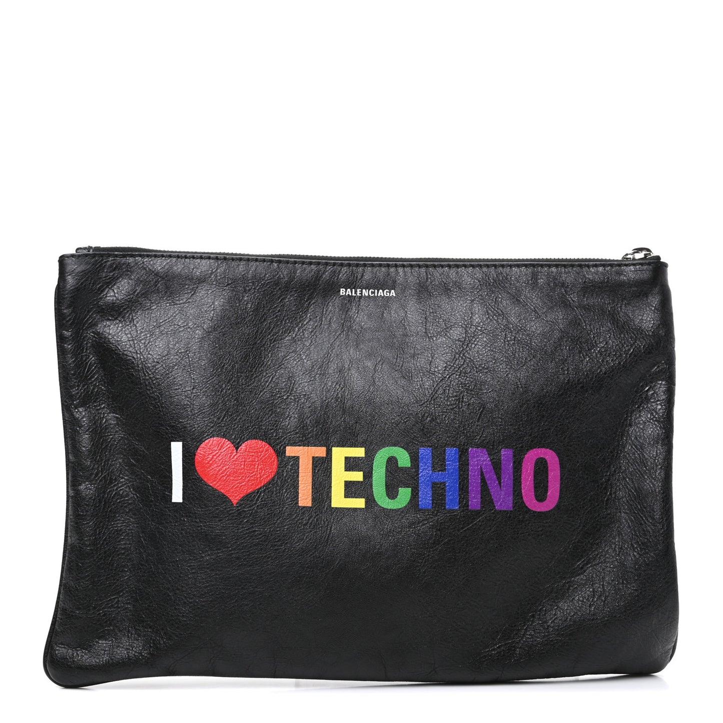 Lambskin Supermarket I Love Techno Pouch Black