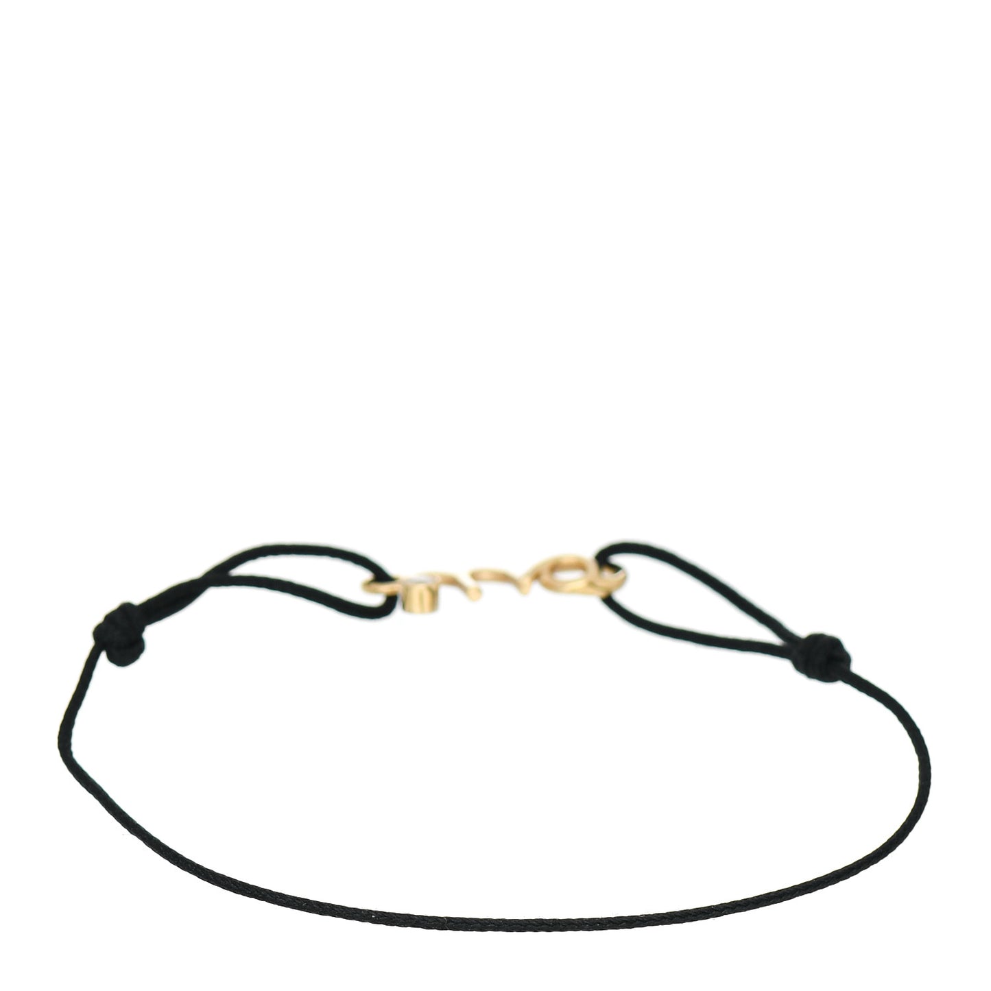 18K Yellow Gold Diamond Oui Cord Bracelet Black
