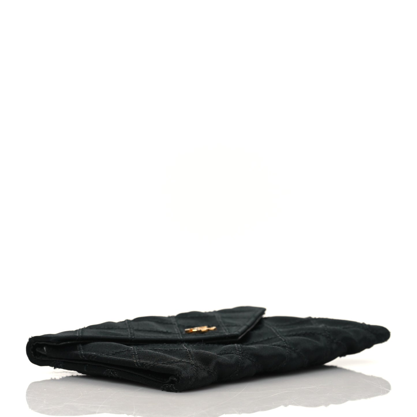 Satin Stitched Flap Card Case Black