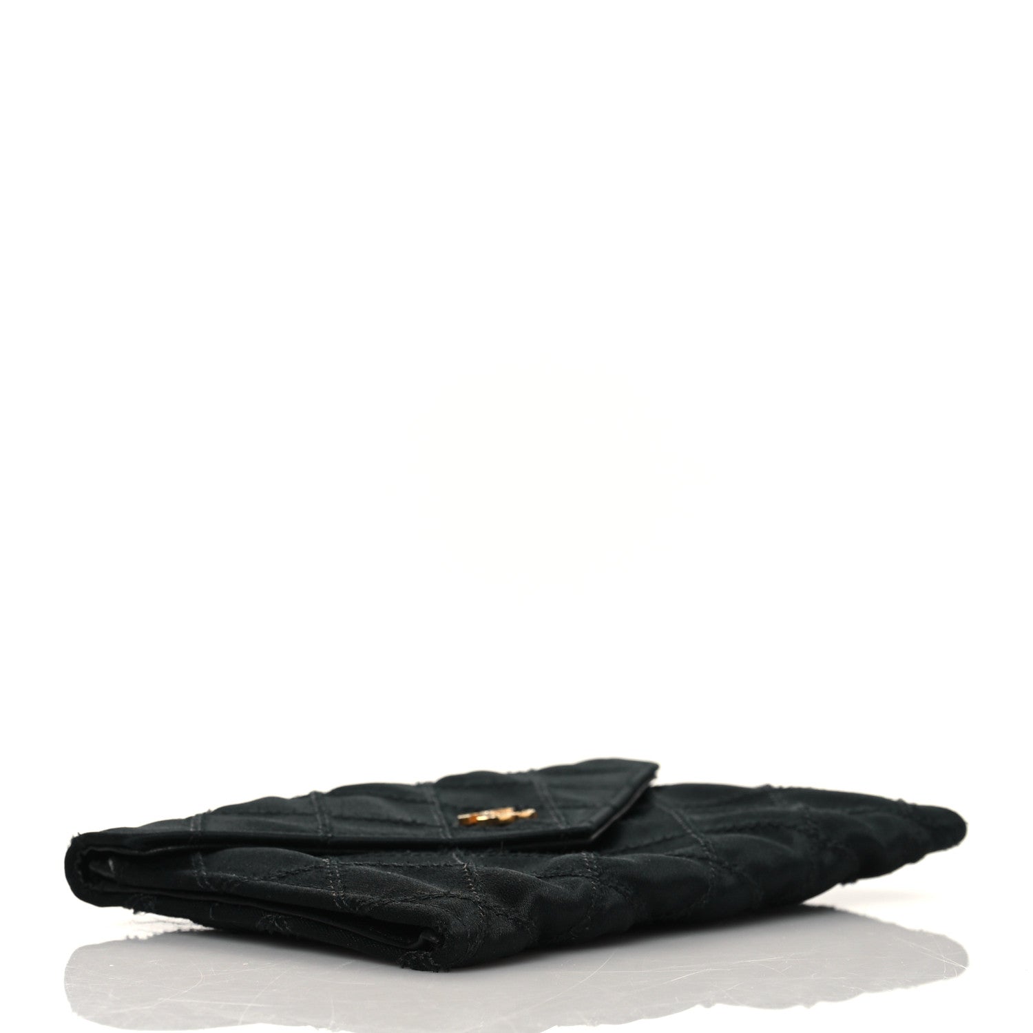 Chanel Satin Stitched Flap Card Case Black 4 of 8