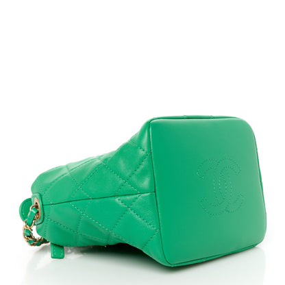 Chanel Lambskin Quilted Small Perfect Meeting Hobo Green 4 of 10