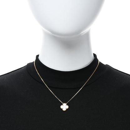 Van Cleef & Arpels 18K Yellow Gold Mother of Pearl Vintage Alhambra Pendant Necklace 2 of 5