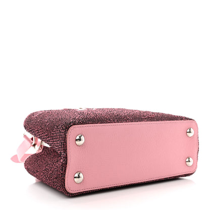Louis Vuitton Sequins Metallic Taurillon Capucines BB Pink 4 of 13