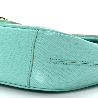 Salvatore Ferragamo Hammered Calfskin Gancini Flap Blue 8 of 9