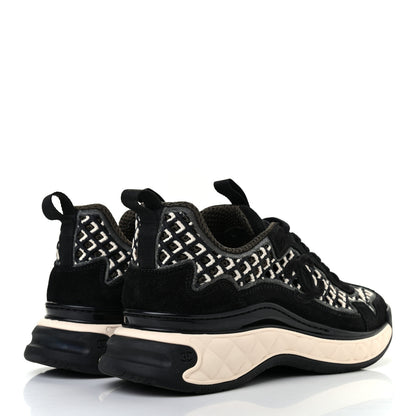 Chanel Suede Calfskin Embroidered CC Sneakers 38.5 Black 4 of 7