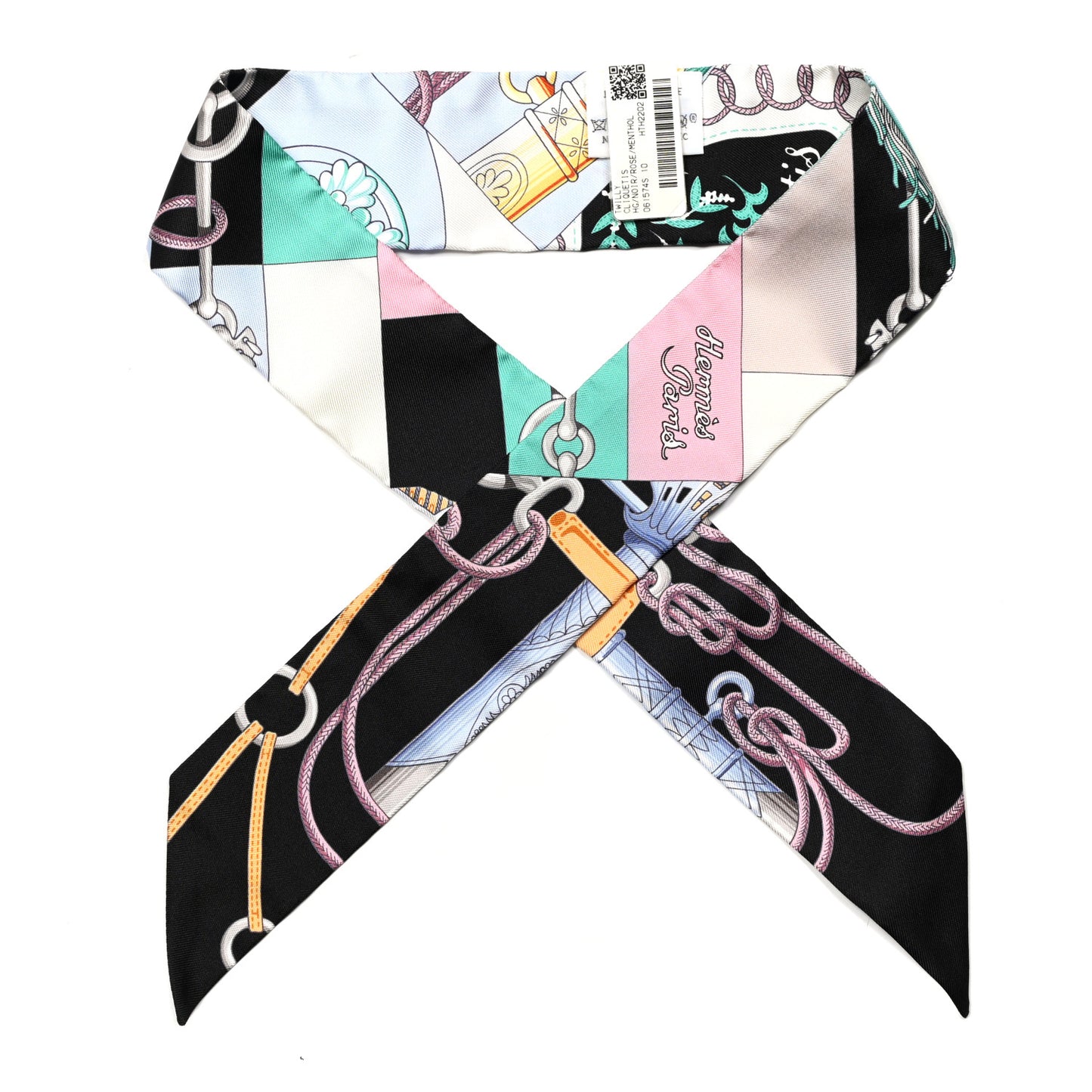 Silk Cliquetis Twilly Black Rose Menthol