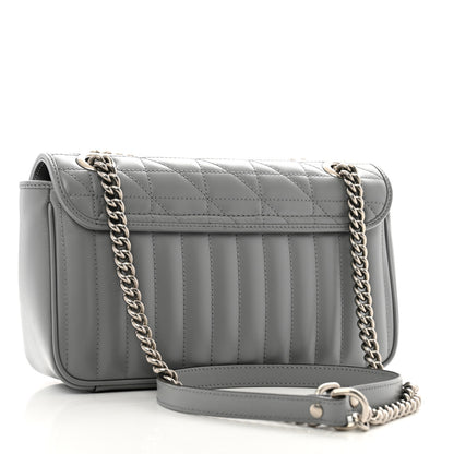 Gucci Calfskin Matelasse Aria Small GG Marmont Shoulder Bag Deep Grey 3 of 10