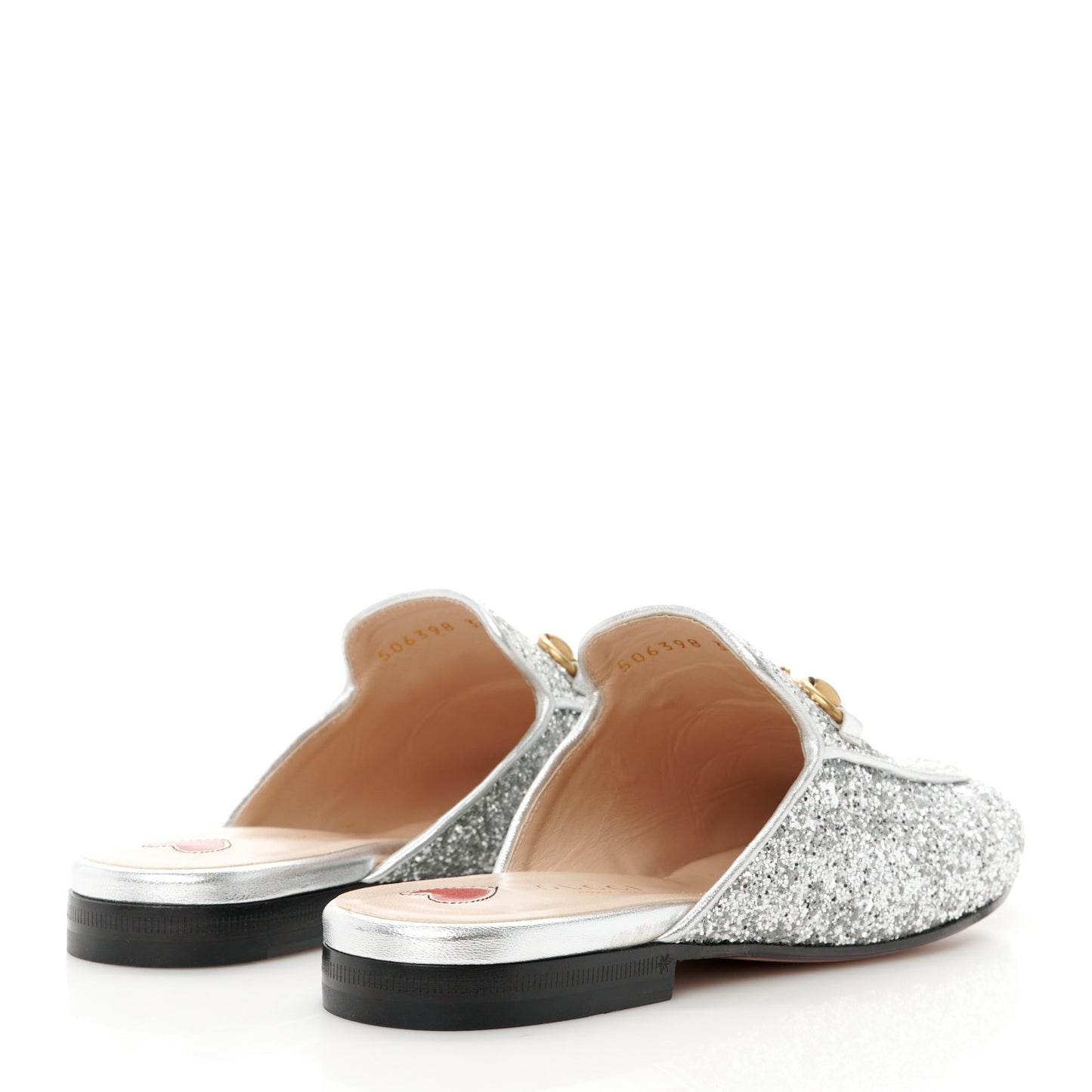 Glitter Womens Princetown Slippers 36 Silver