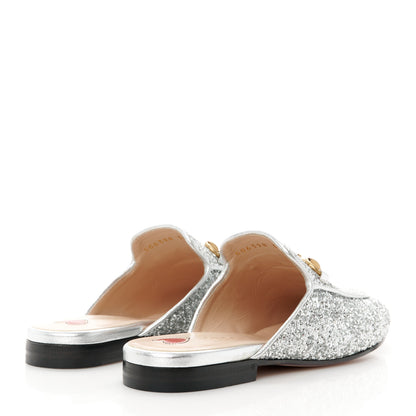 Gucci Glitter Womens Princetown Slippers 36 Silver 4 of 9