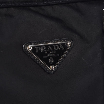 Prada Tessuto Nylon Saffiano Metal Triangle Logo Work Bag Black 7 of 34