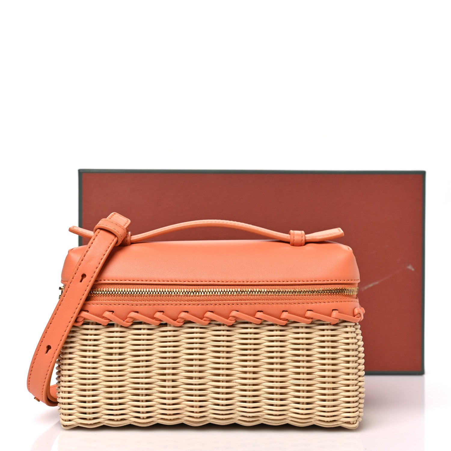 Loro Piana Wicker Calfskin L19 Extra Pocket Pouch Sun Kissed