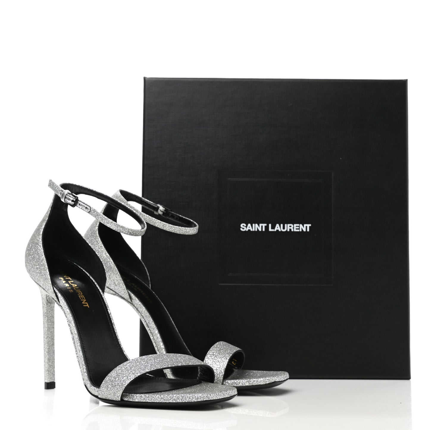 Glitter Amber 105 Ankle Strap Sandals 38.5 Silver