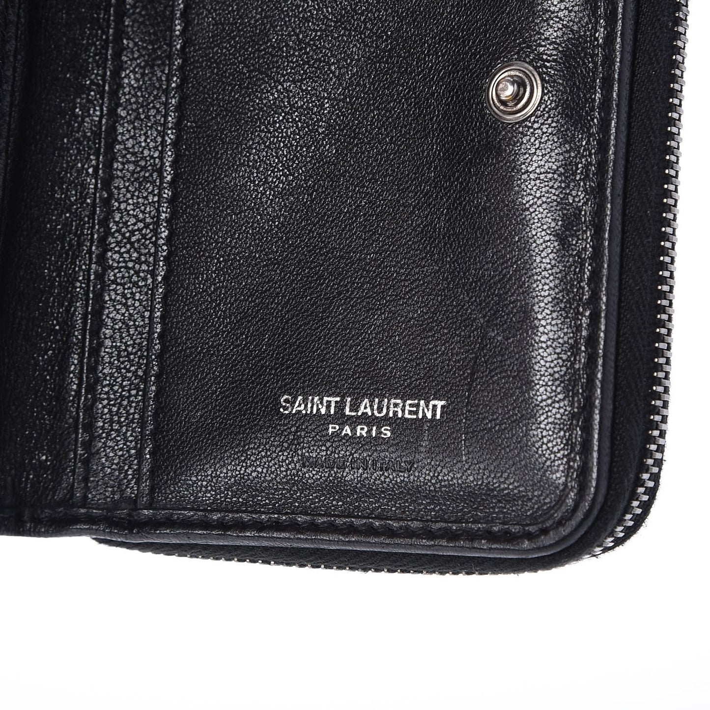 Lambskin Matelasse Chevron Monogram Compact Wallet Black