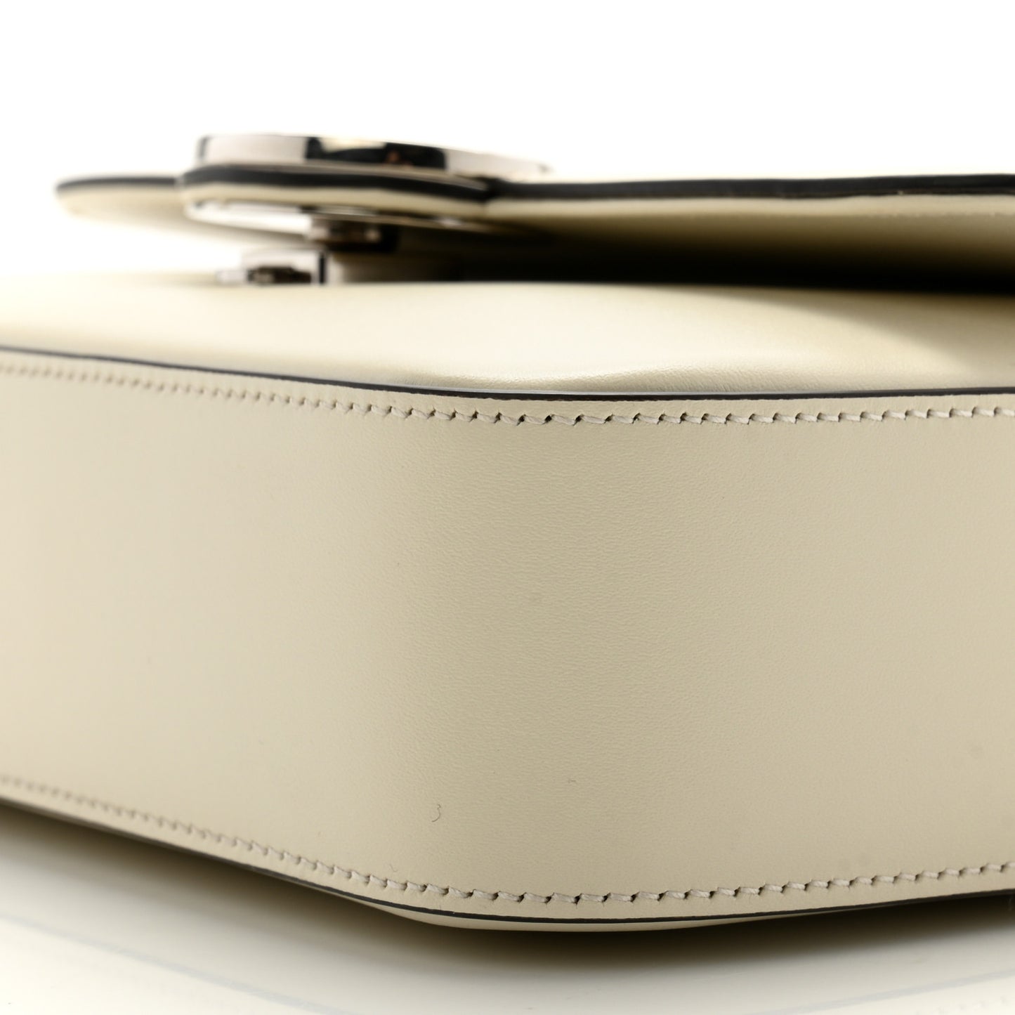 Senna Calfskin Petite GG Top Handle Shoulder Bag Mystic White
