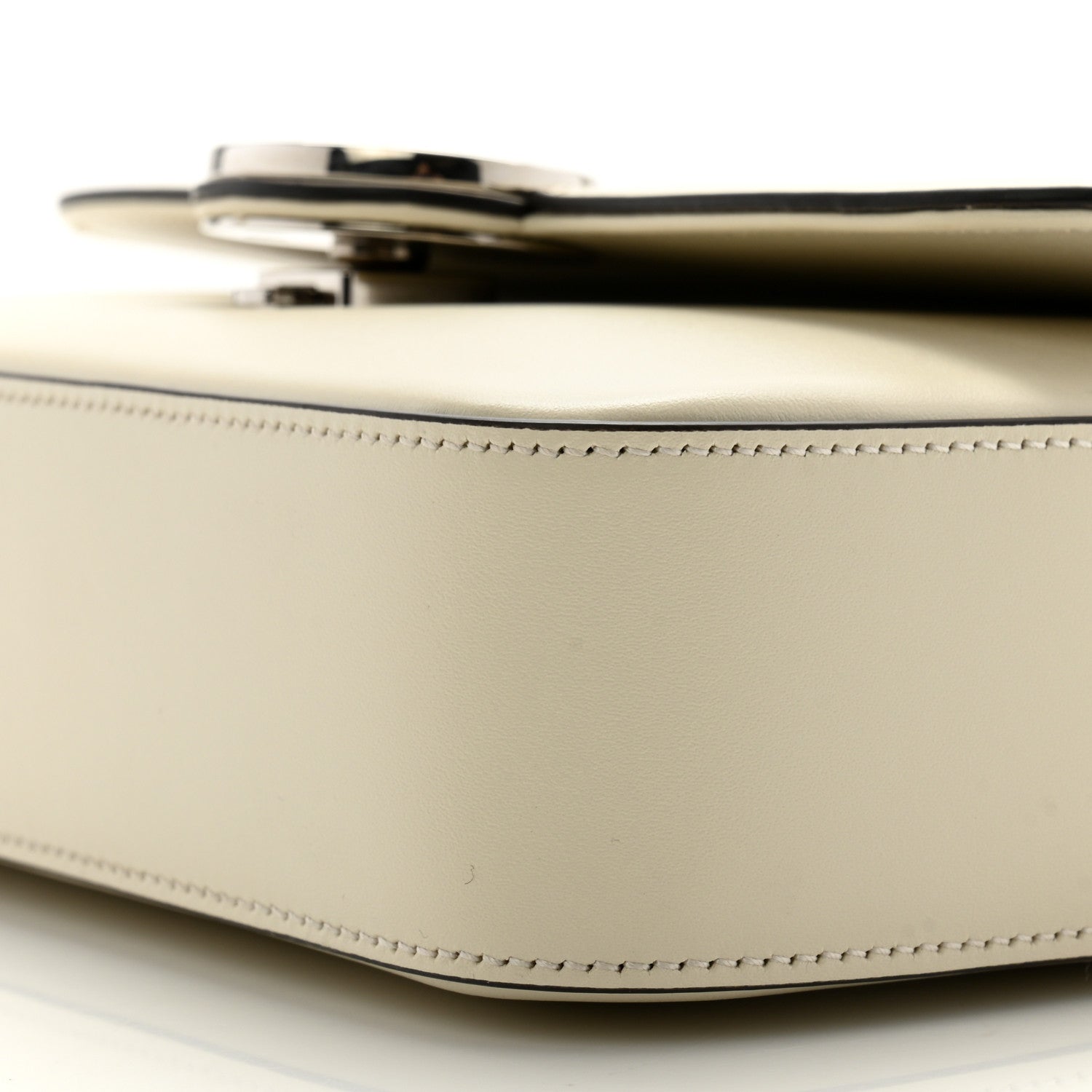 Gucci Senna Calfskin Petite GG Top Handle Shoulder Bag Mystic White 10 of 13