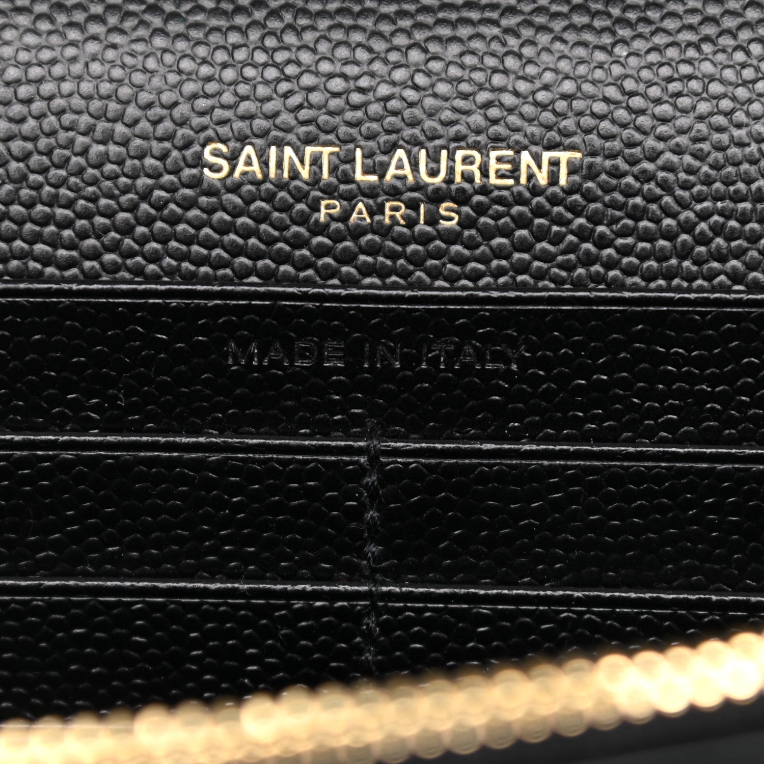 Saint Laurent Grain De Poudre Mixed Matelasse Triquilt Monogram Chain Wallet Black 8 of 10