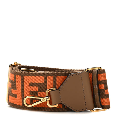 Fendi Ribbon Vitello King FF 1974 Adjustable Strap You Fango Brick Sand 1 of 5