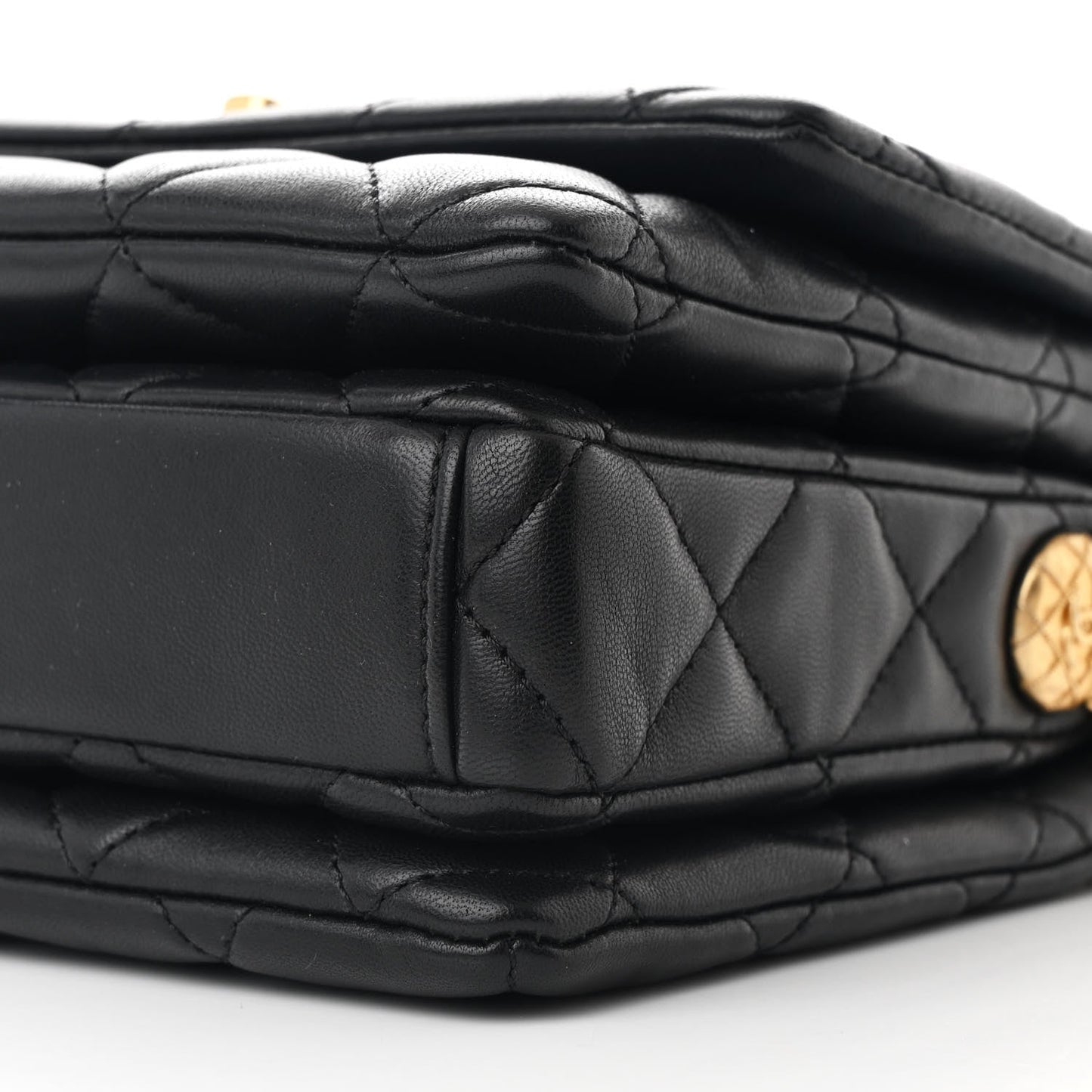 Lambskin Quilted Mini Medallion Multi Chain Flap Black