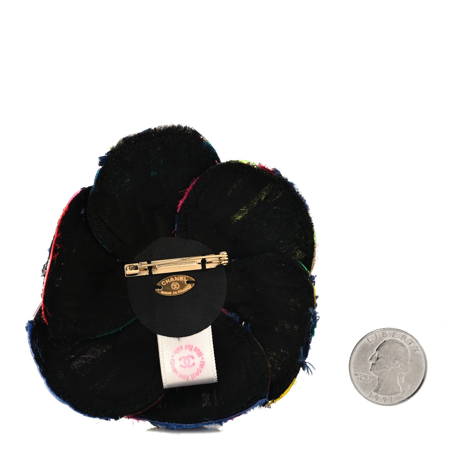 Chanel Patchwork Vinyl Camellia Pin Brooch Multicolor 2 of 3