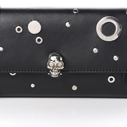 Alexander McQueen Calfskin Grommet Skull Wallet On Chain Black 11 of 12